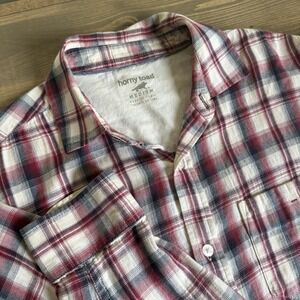 Horny Toad Men's Medium Plaid Flannel Long Sleeve Button Up Shirt Collar Top